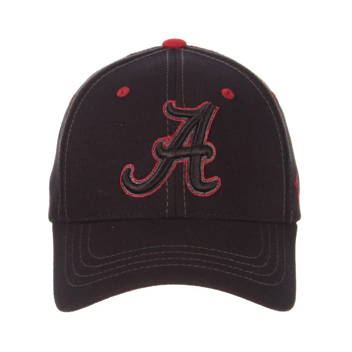 Alabama Crimson Tide Zephyr Black Element II Structured Stretch Fit Hat Cap