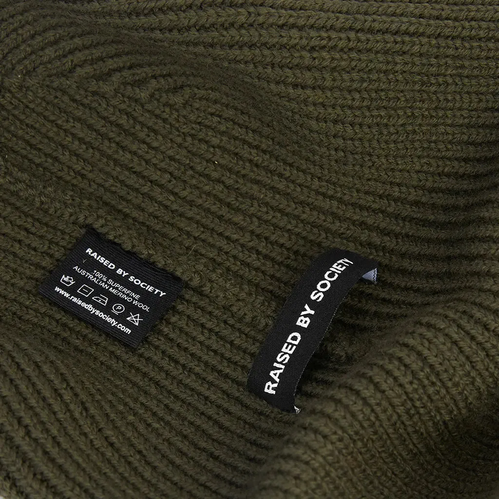 ARMY GREEN SHORT BEANIE