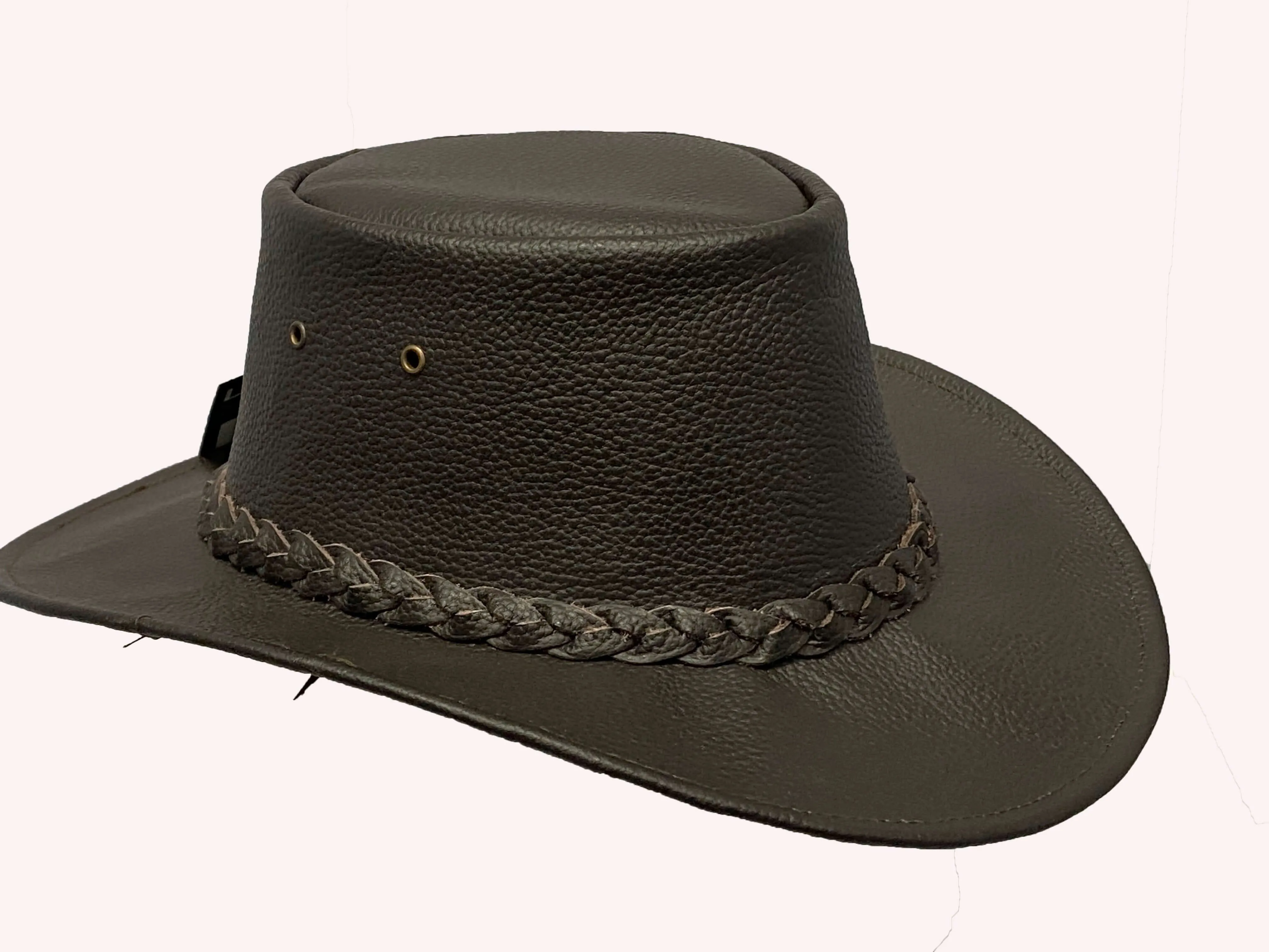 Australian Western Style Real Leather Crush able Bush Hat Cowboy Hat Brown
