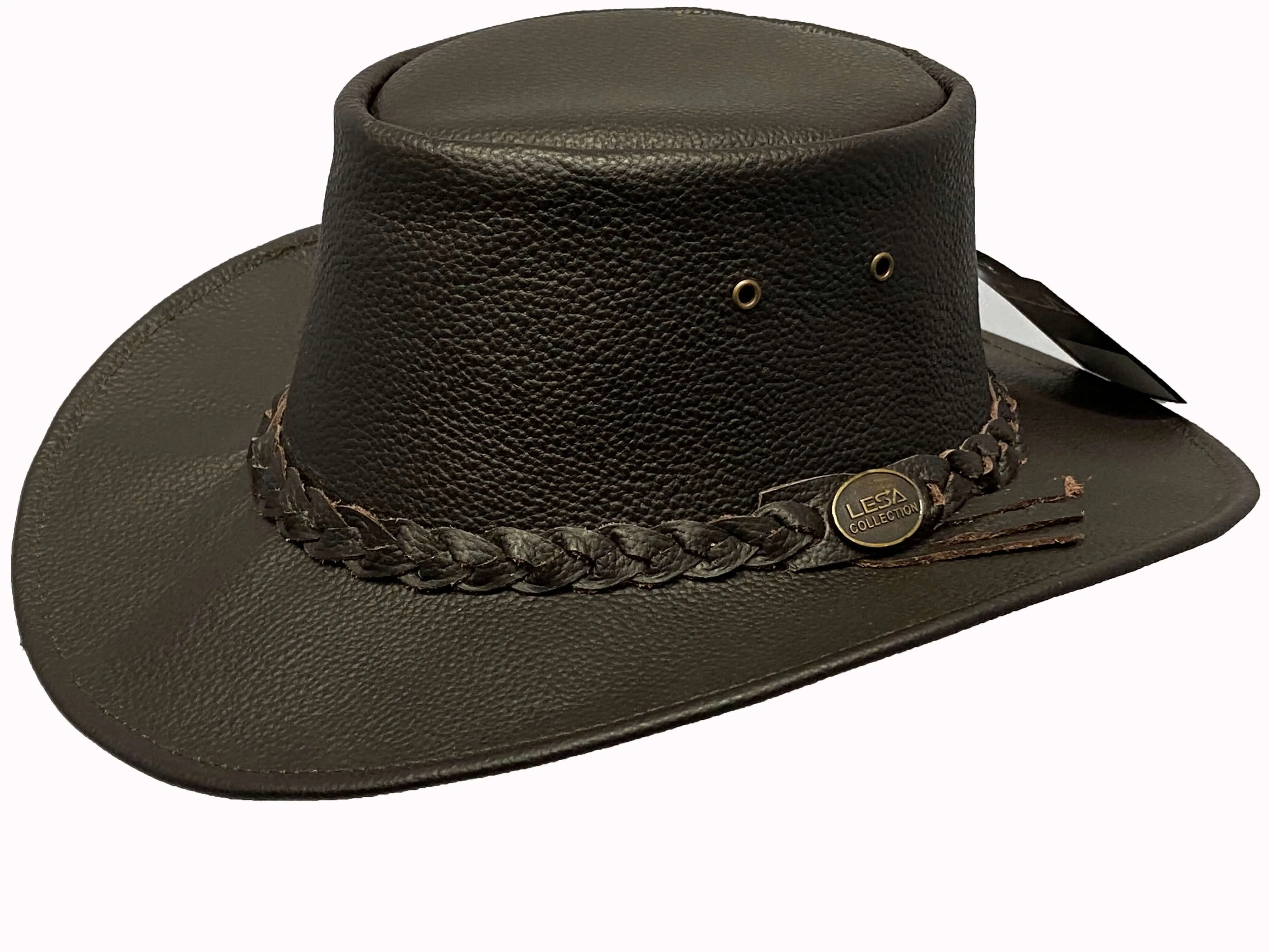 Australian Western Style Real Leather Crush able Bush Hat Cowboy Hat Brown