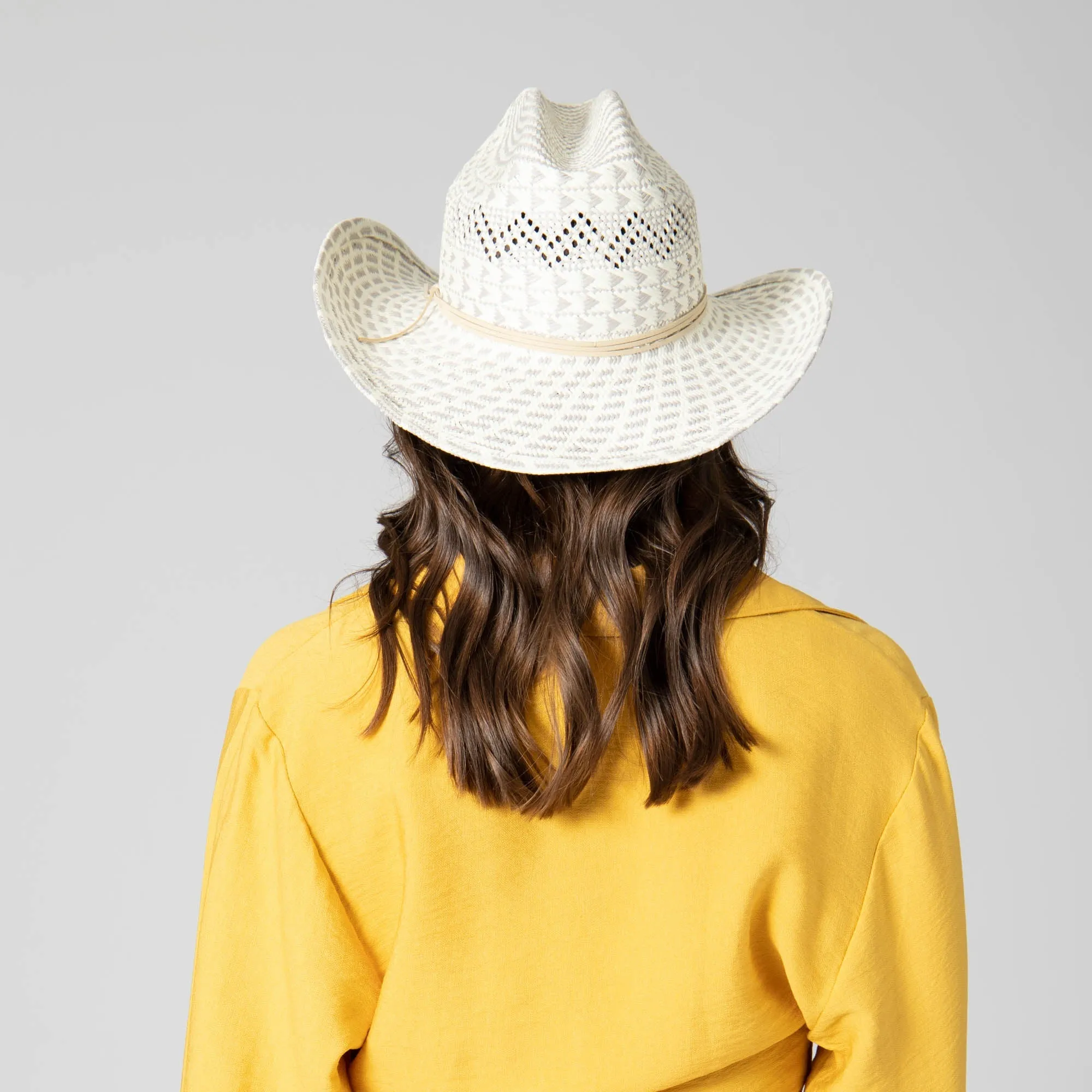 Back West - Woven Distressed Cowboy with Faux Suede Band