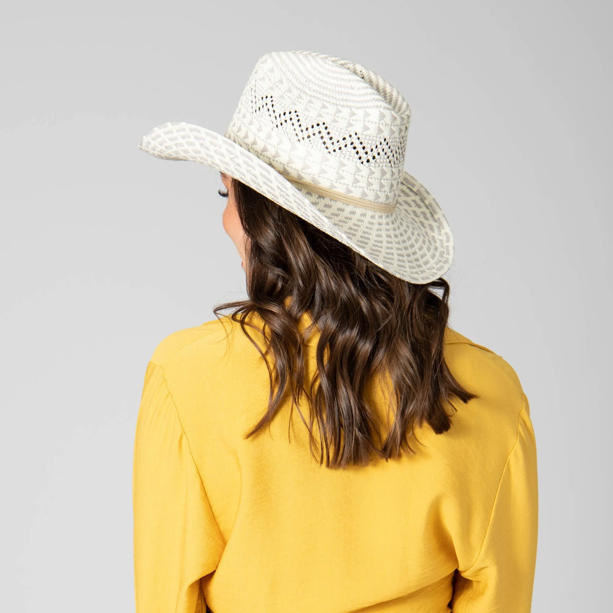Back West - Woven Distressed Cowboy with Faux Suede Band