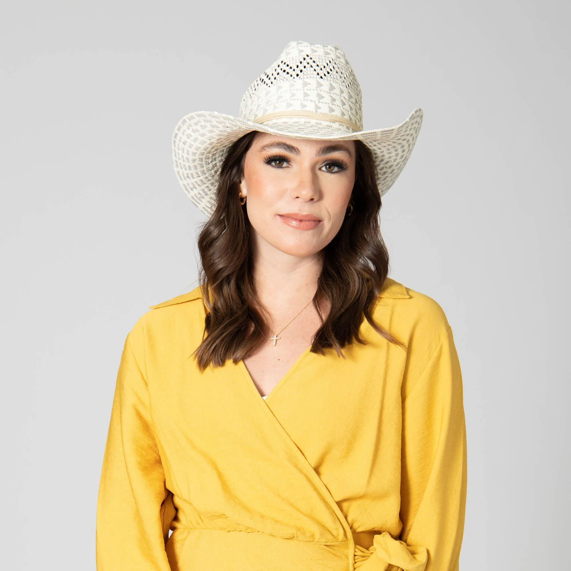 Back West - Woven Distressed Cowboy with Faux Suede Band