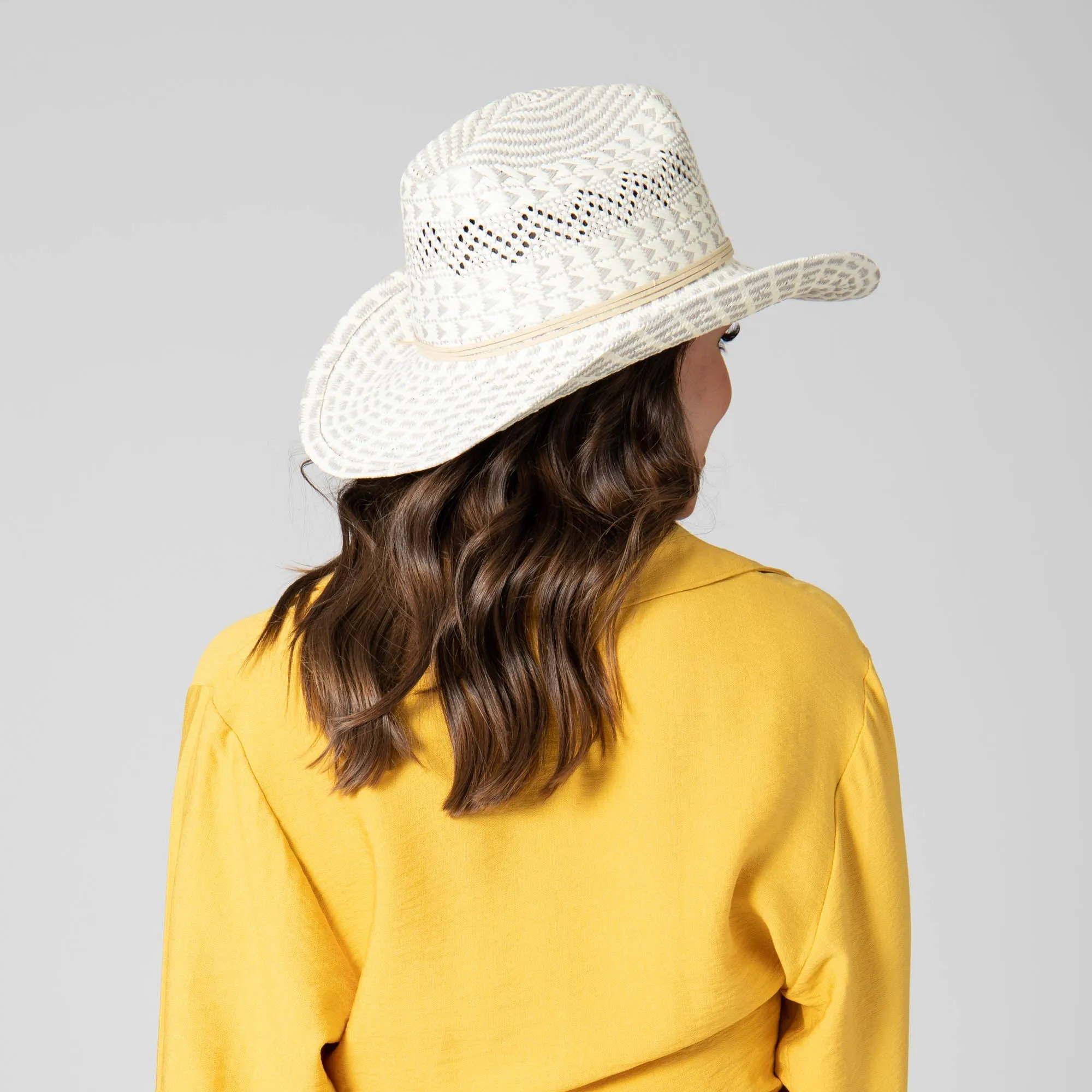 Back West - Woven Distressed Cowboy with Faux Suede Band