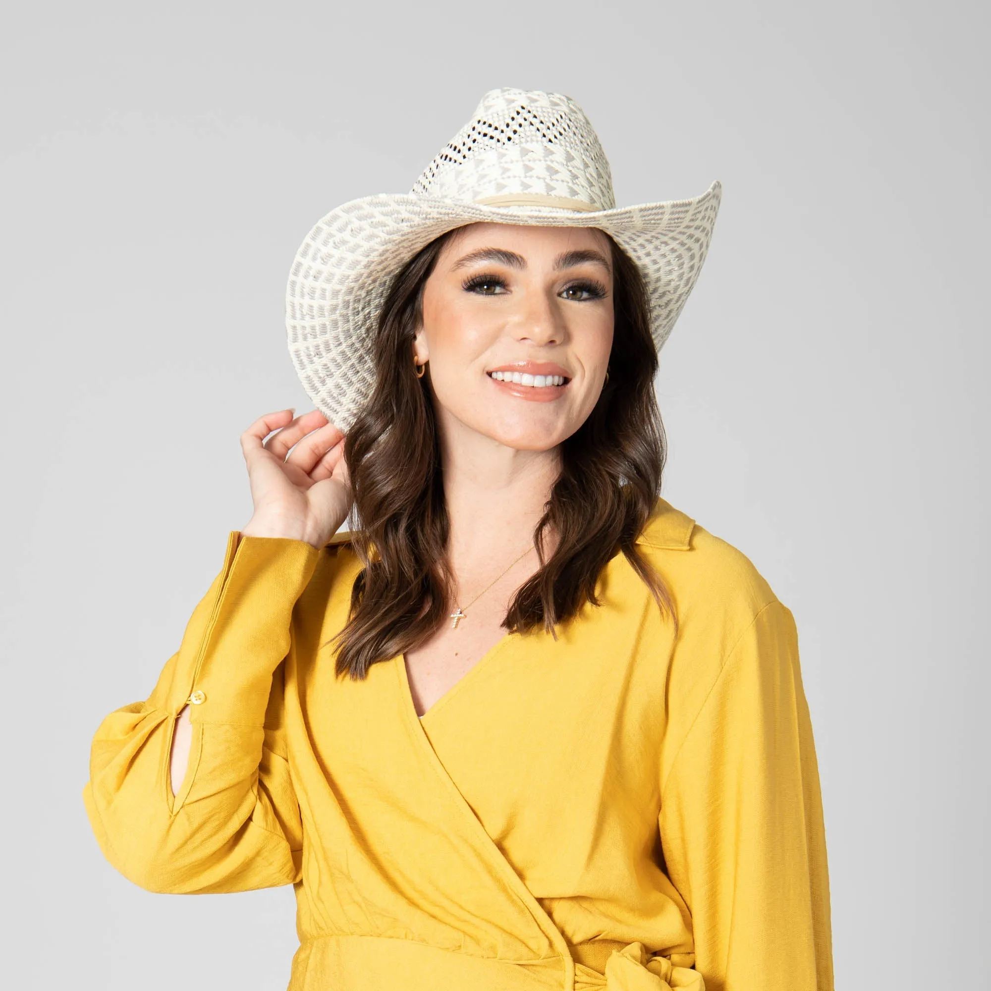 Back West - Woven Distressed Cowboy with Faux Suede Band