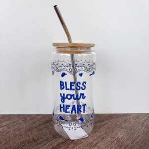 Bless Your Heart Western Glass Can