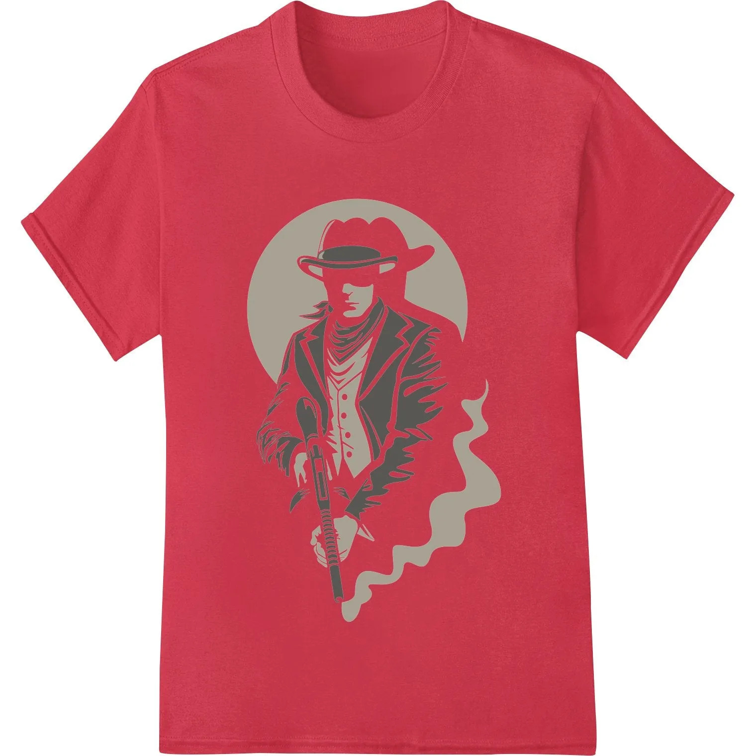 Bold Cowboy Silhouette Heat Transfer - Rugged Western Style
