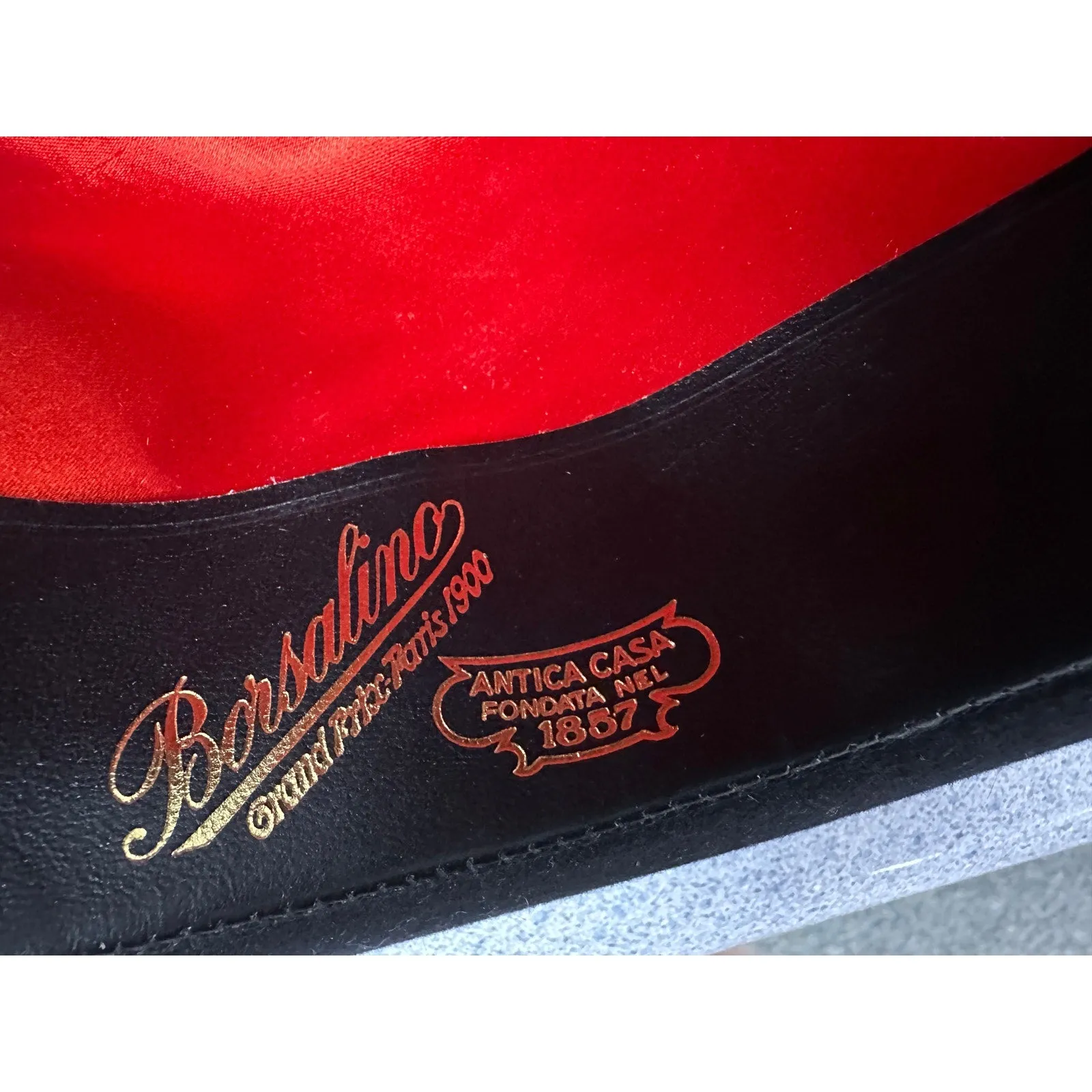 Borsalino Mens BOWLER Hat vtg Black Fur Felt XX Grand Prix Paris 1900 sz 7 1/4