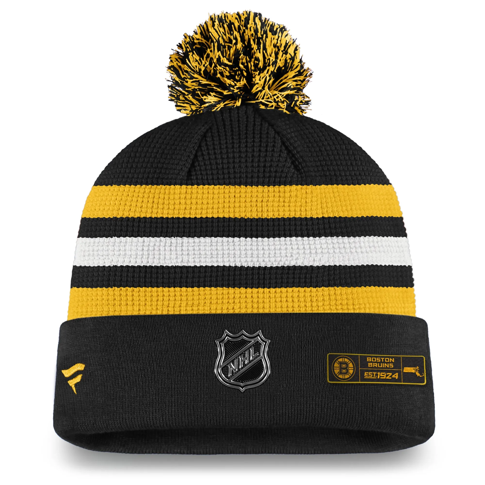 Boston Bruins Fanatics Branded 2020 NHL Draft Authentic Pro Cuffed Pom Knit Toque Hat