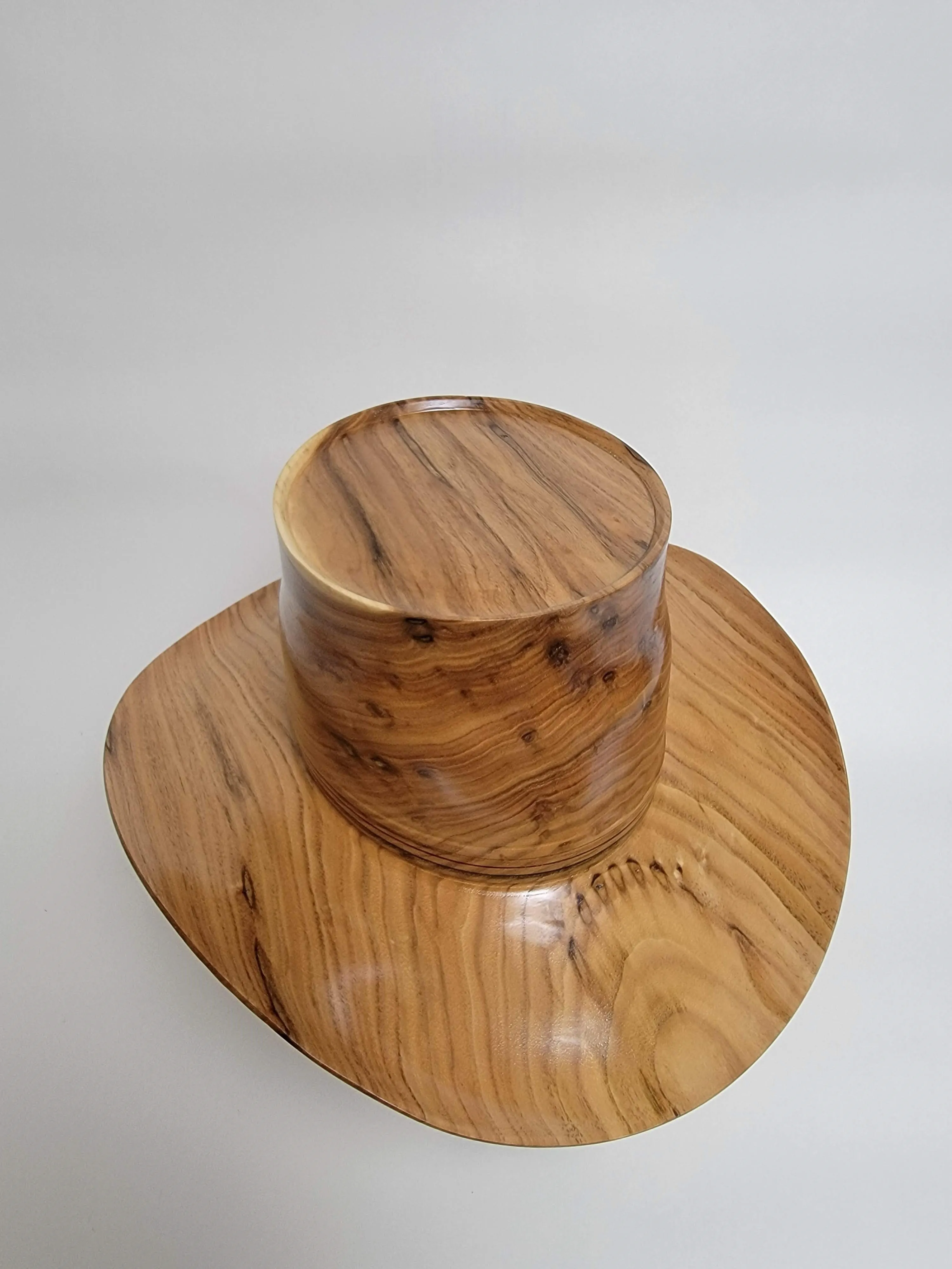 Butternut Cowboy Hat - Rare Wood Turned Men's Headwear #378