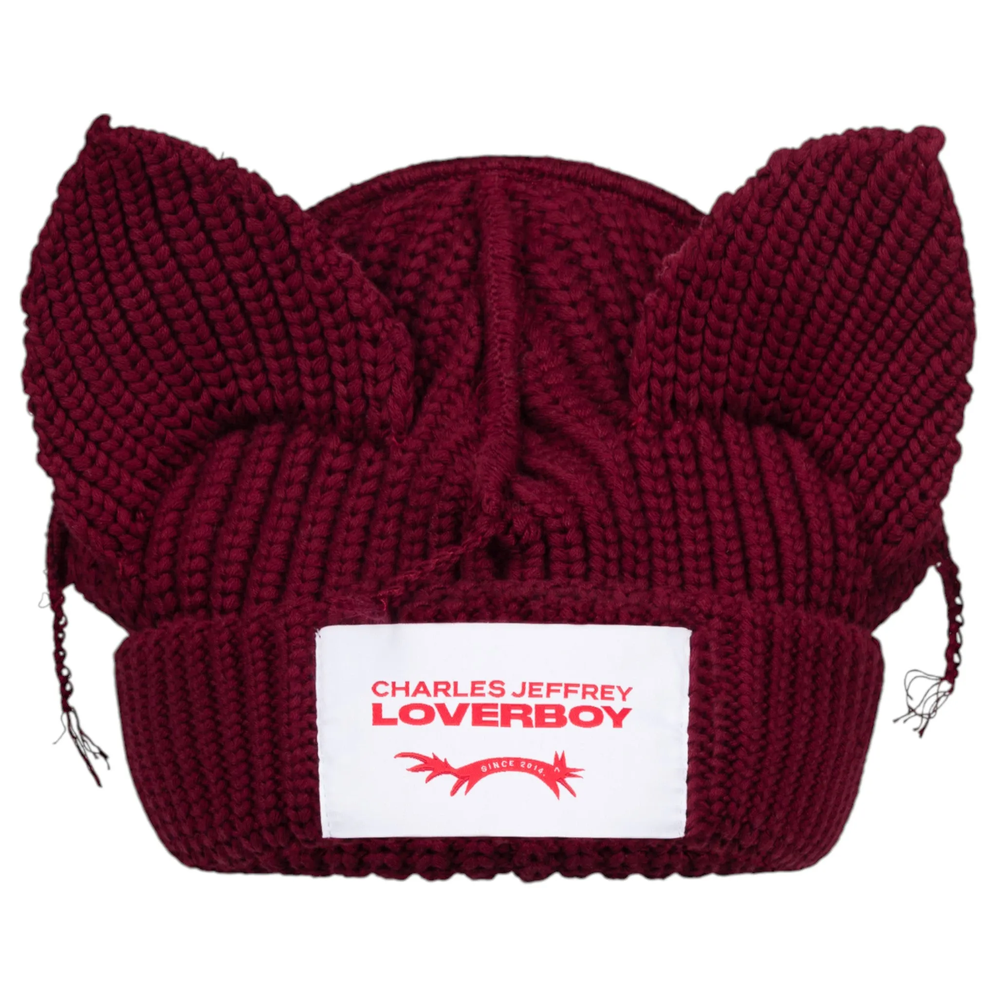 CHUNKY EARS BEANIE / RED BORDEAUX