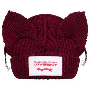 CHUNKY EARS BEANIE / RED BORDEAUX