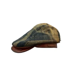 Distressed Geometric Pattern Woolen Flat Cap
