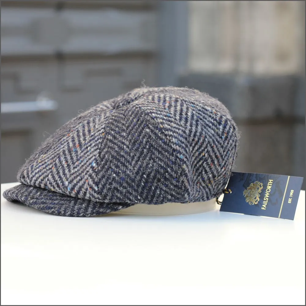 Donegal Multi Blue 8pc Tweed Cap
