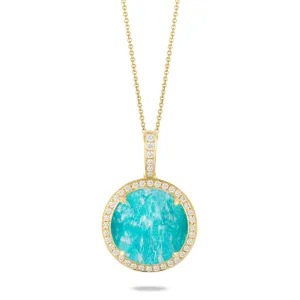 Doves Amazonite and Diamond Pendant