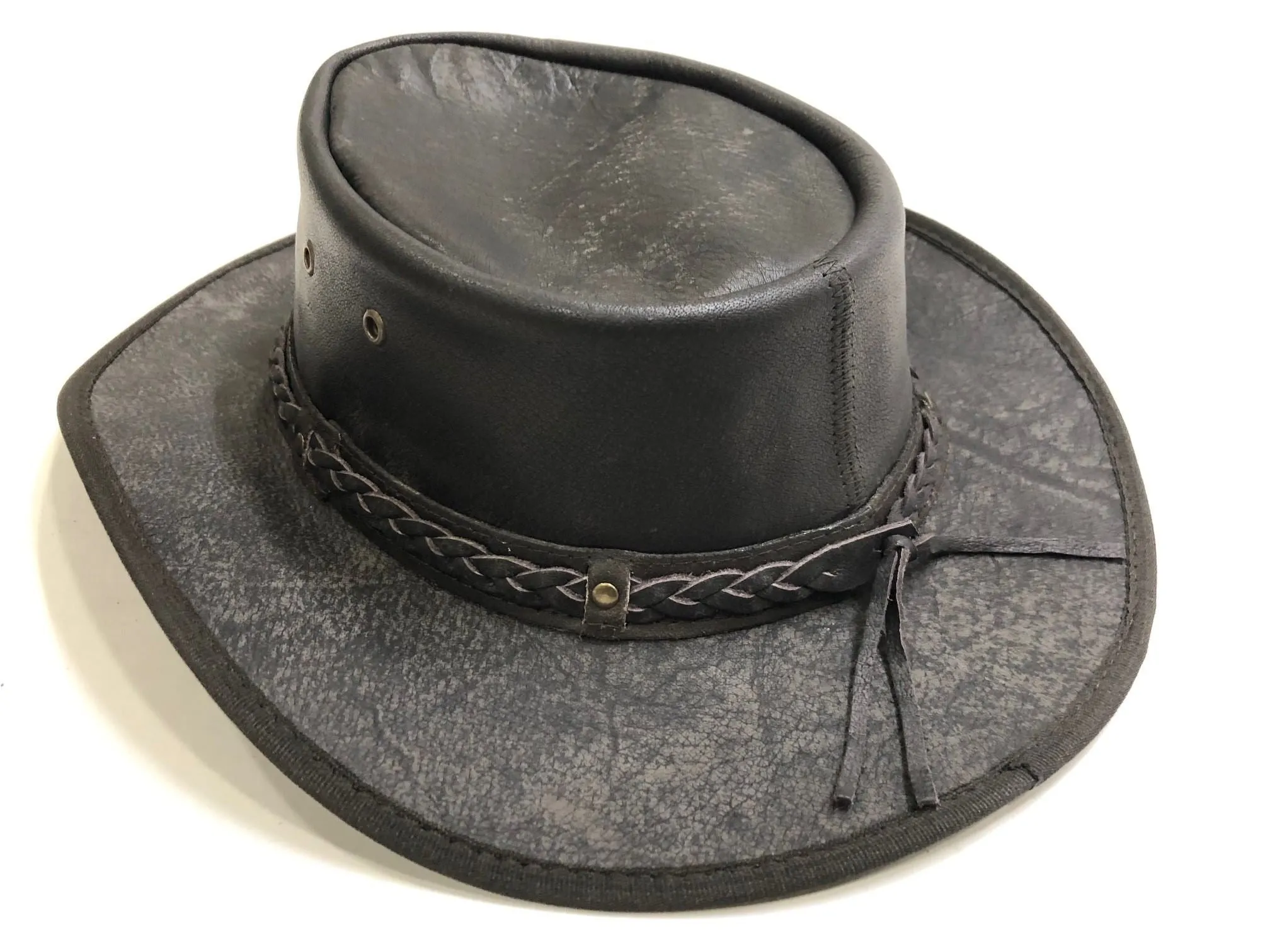 HL80130DB BROWN DISTRESSED BUSH LEATHER HAT