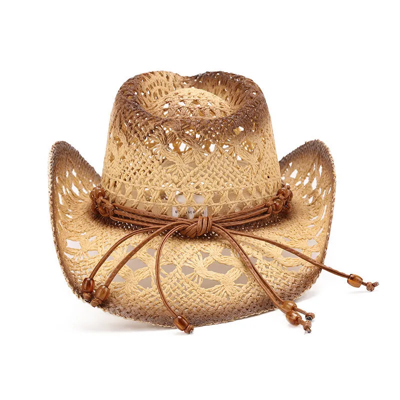 Hollow Out Western Cowboy Hat Straw Breathable