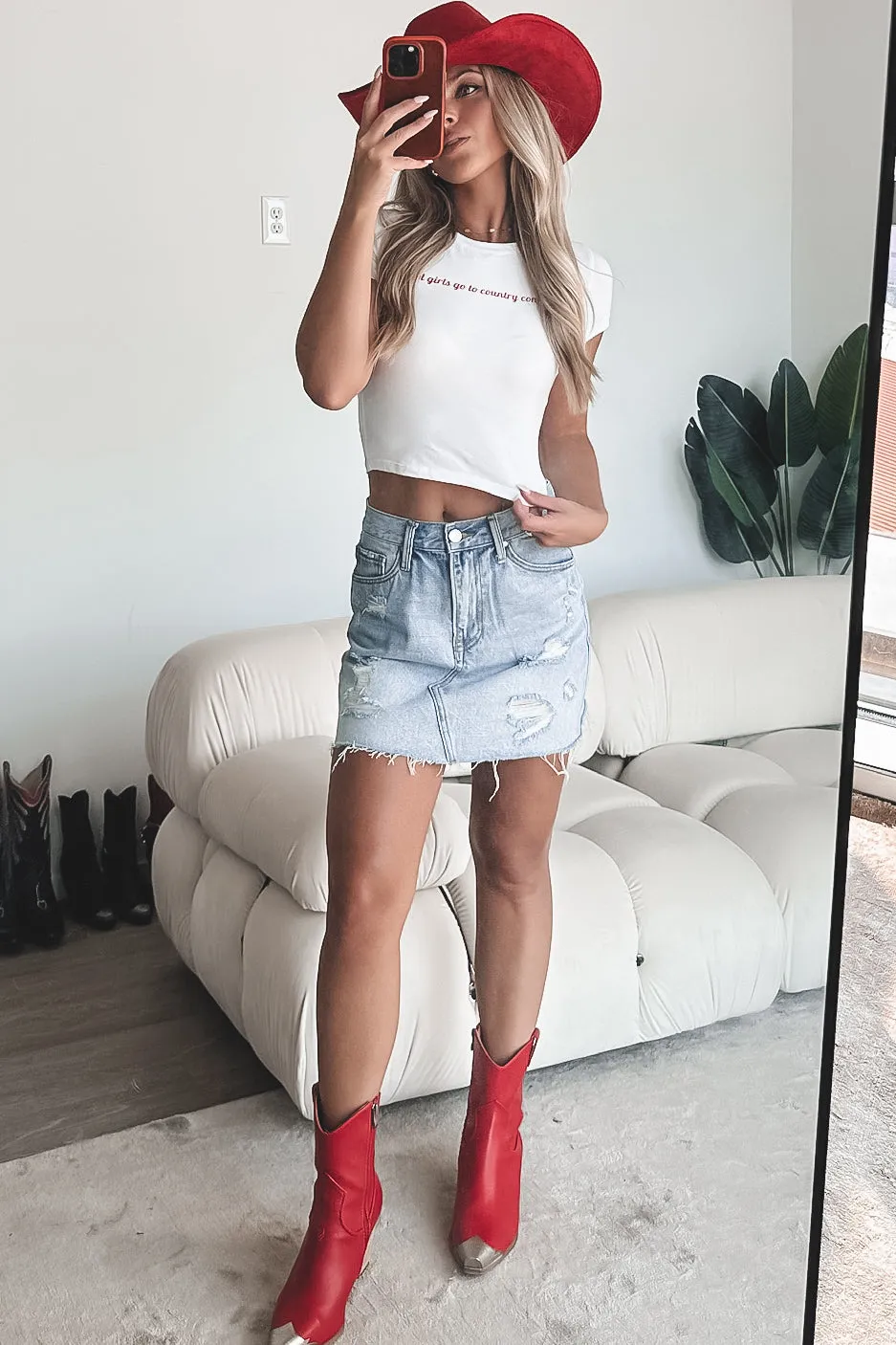Hot Girls Go To Country Concerts Graphic Babydoll Tank