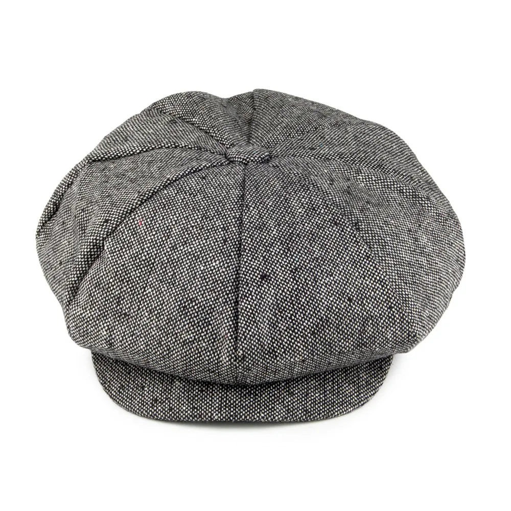 Marl Tweed Big Apple Cap Black Wholesale Pack