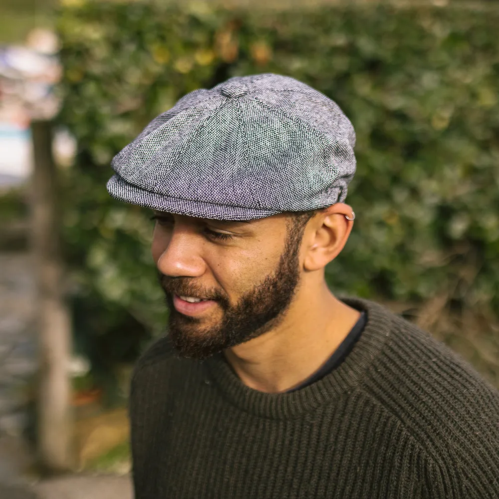 Marl Tweed Newsboy Cap Black Wholesale Pack