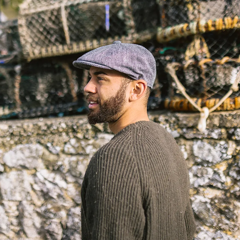 Marl Tweed Newsboy Cap Black Wholesale Pack