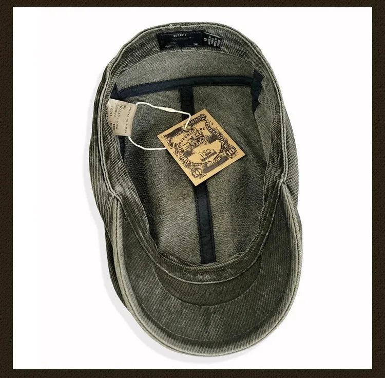 Men's Washed Flat Cap