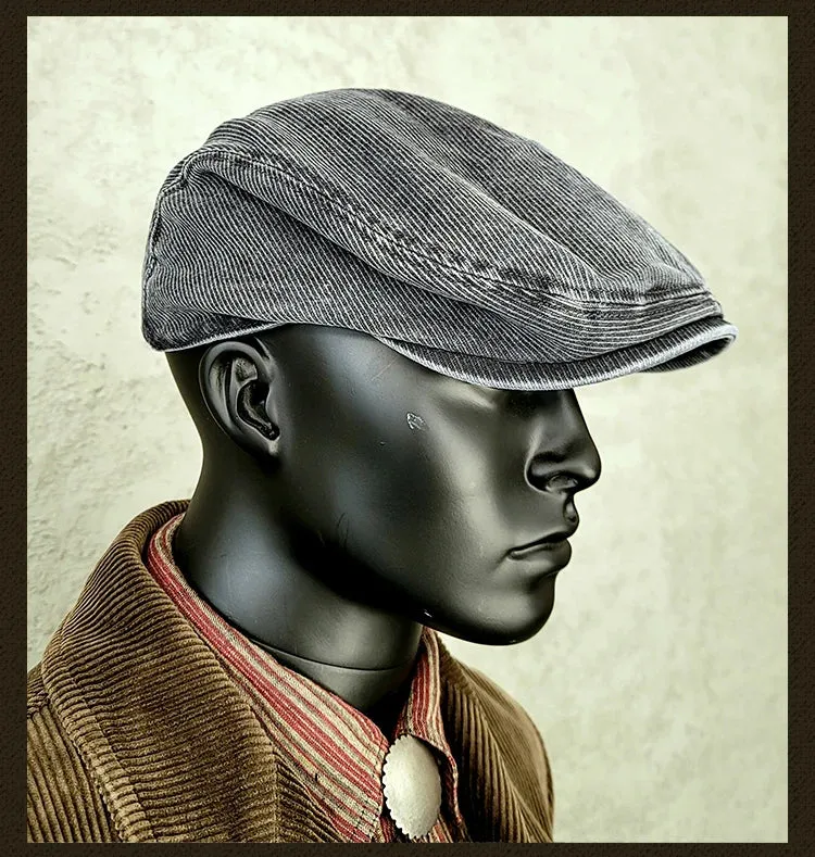 Men's Washed Flat Cap