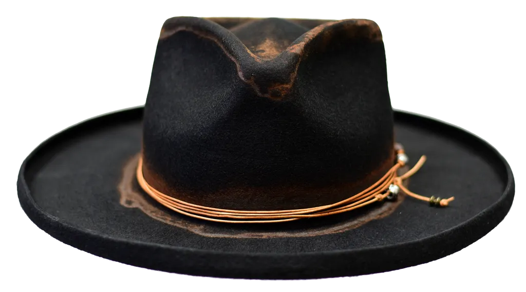 Open Road Distressed Wide Brim Wool Felt Fedora Hat