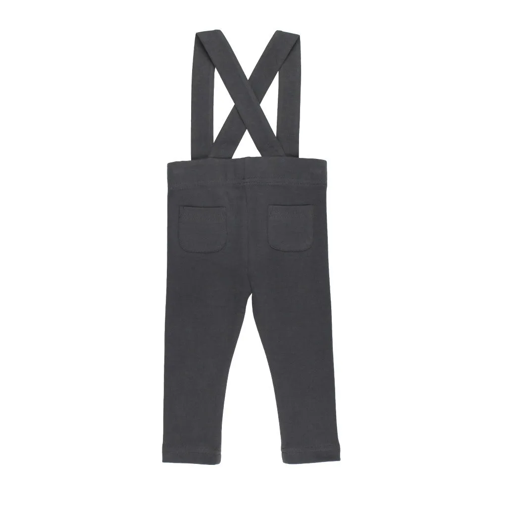 Organic Mock Neck Bodysuit & Suspender Pants Set