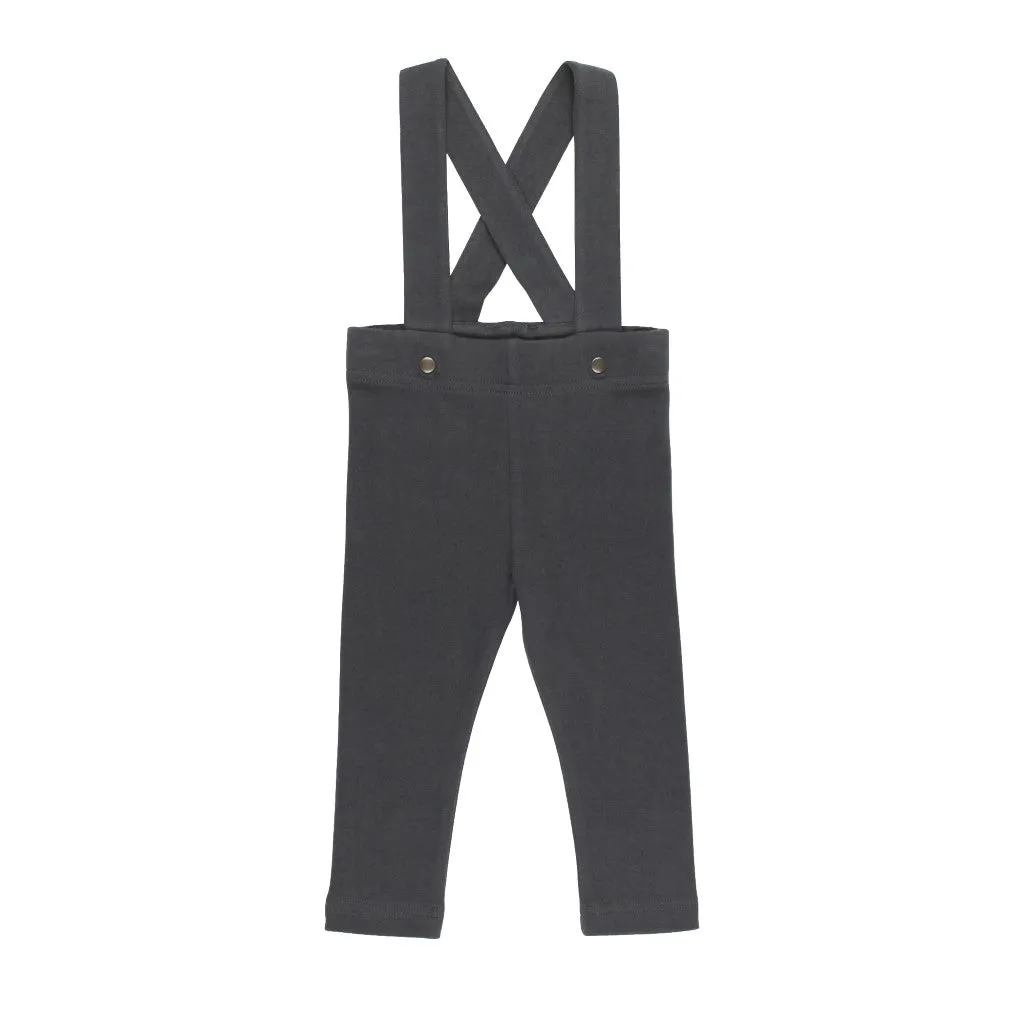 Organic Mock Neck Bodysuit & Suspender Pants Set