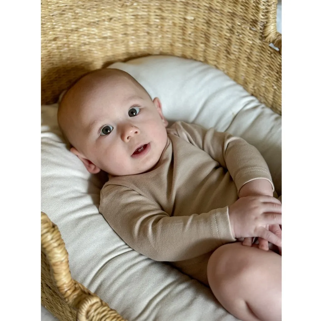Organic Mock Neck Bodysuit & Suspender Pants Set
