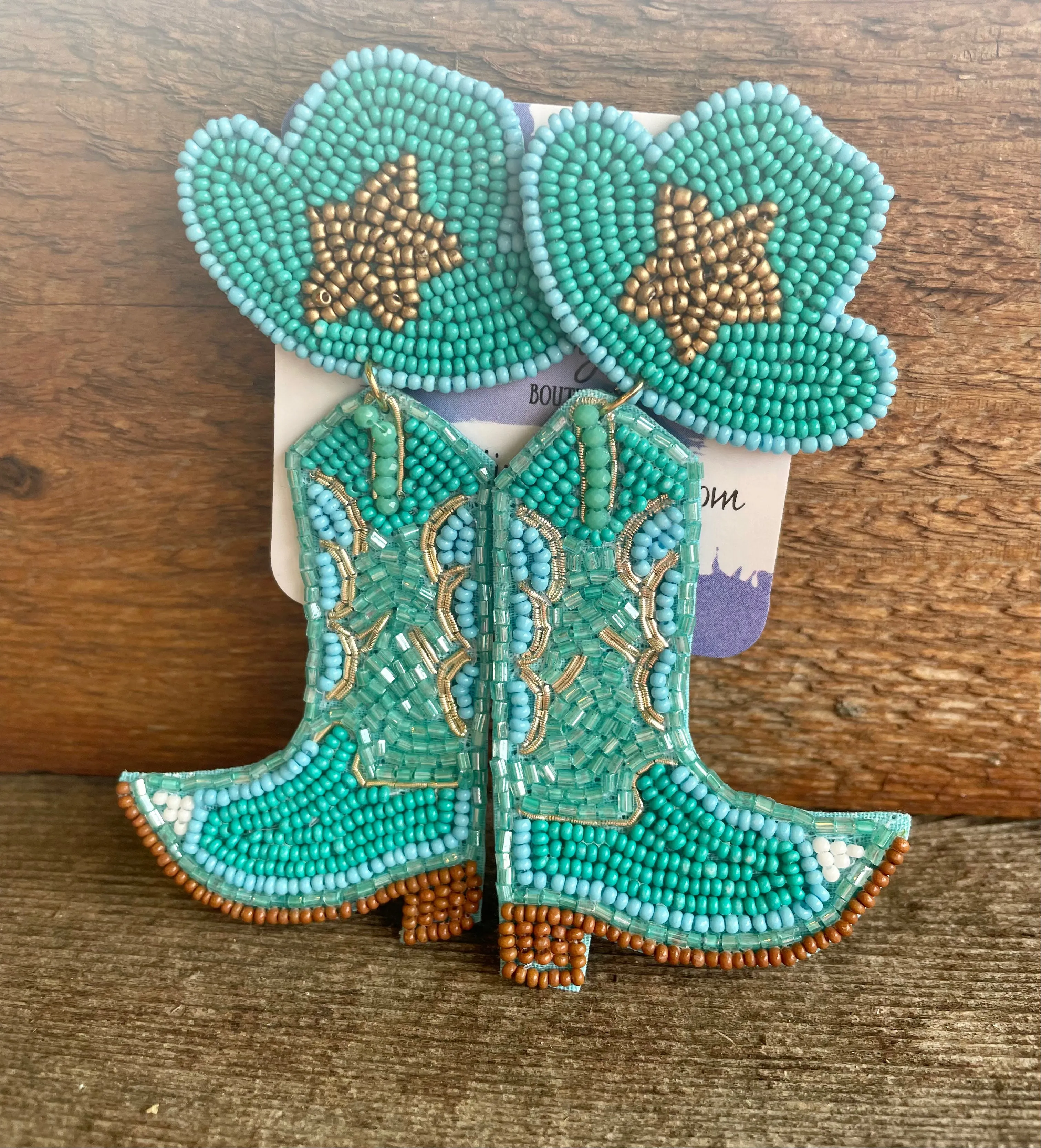 Reba Cowgirl Boot Earrings