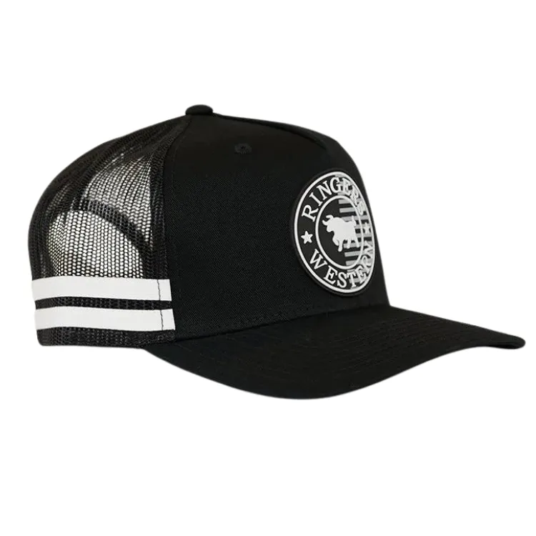 Ringers Western Signature Bull Flag Trucker - Black