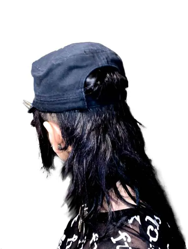 Spiked Distressed Rivethead Hat