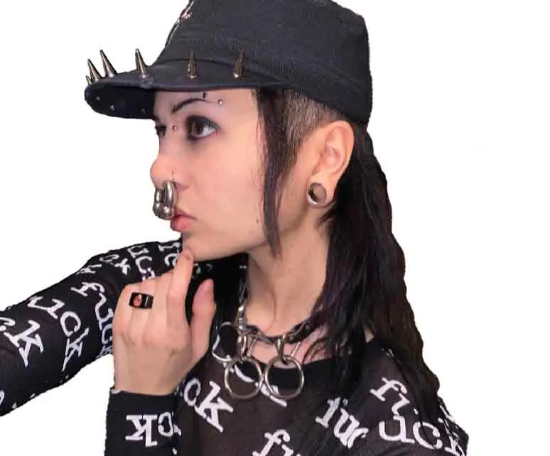 Spiked Distressed Rivethead Hat