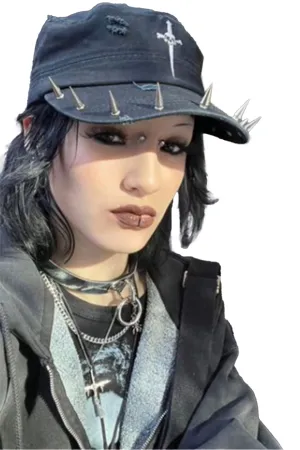 Spiked Distressed Rivethead Hat