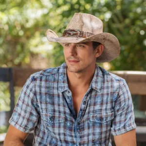 Stampede Men's Western Straw Cowboy Hat - The Rattler