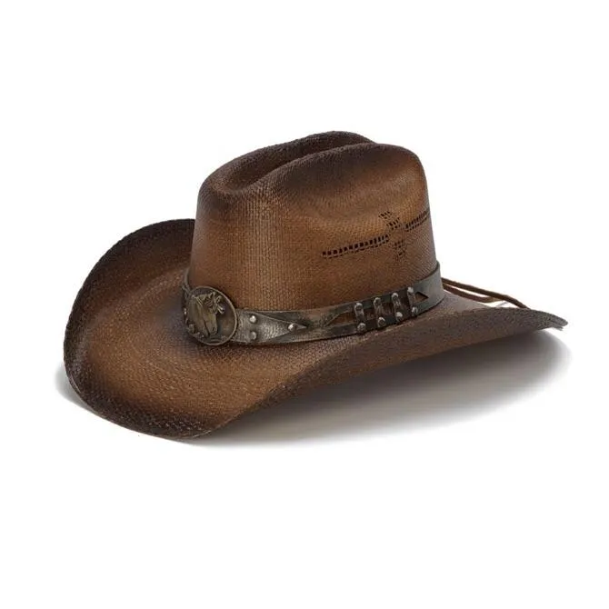 Stampede Women's Western Straw Cowboy Hat - The Horse Lover in Brown