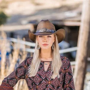 Stampede Women's Western Straw Cowboy Hat - The Horse Lover in Brown