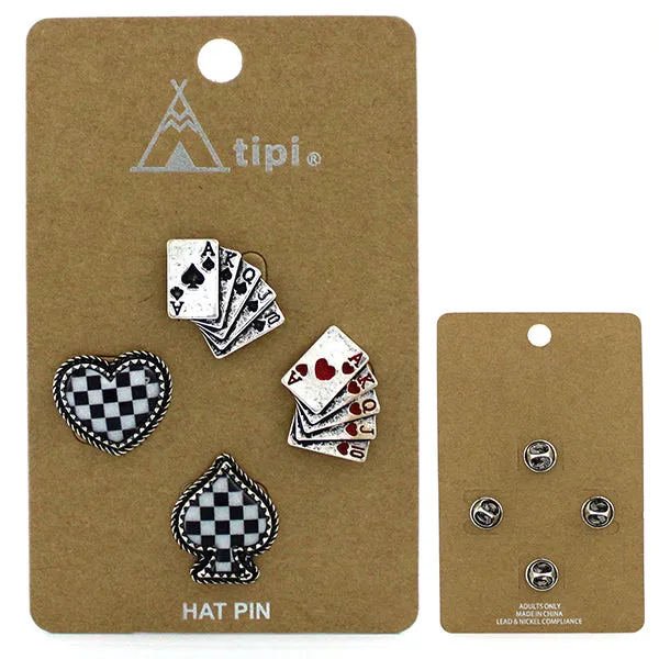 Suit of Cards Hat Pin Set