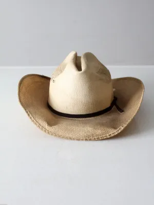 vintage Rockmount distressed straw cowboy hat