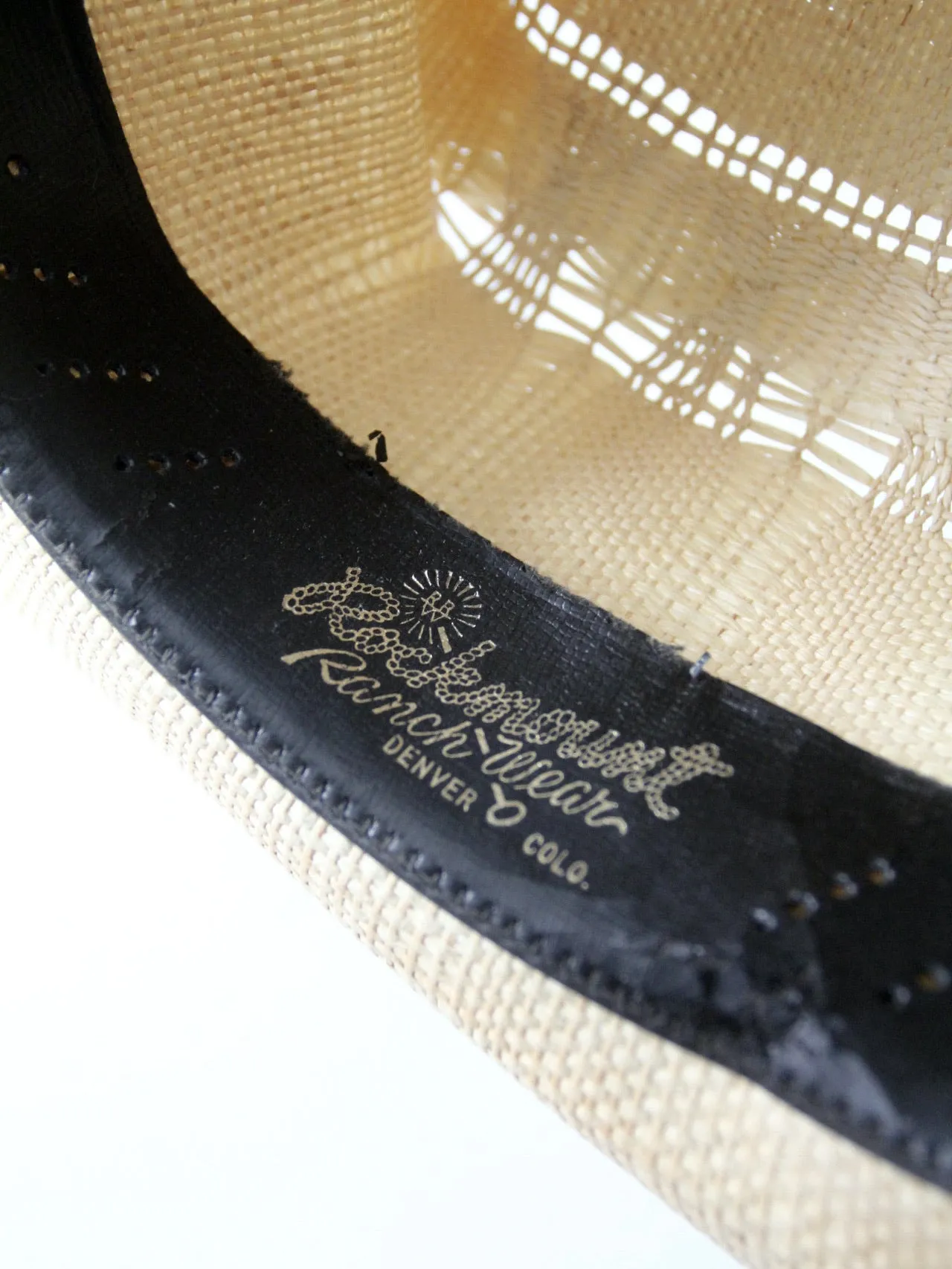 vintage Rockmount distressed straw cowboy hat