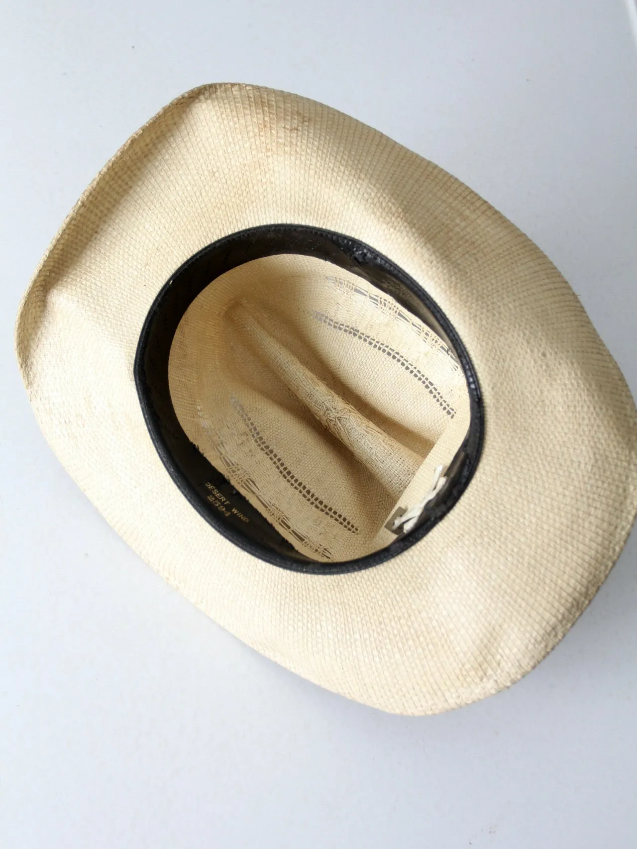 vintage Rockmount distressed straw cowboy hat
