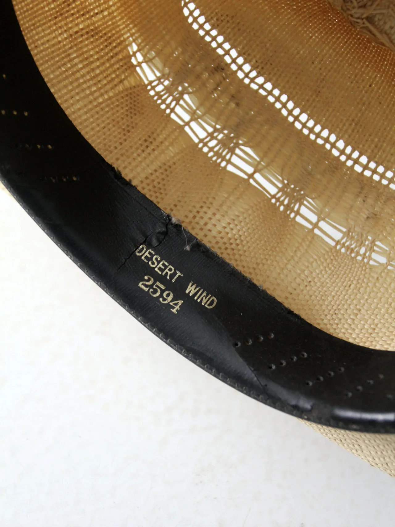 vintage Rockmount distressed straw cowboy hat