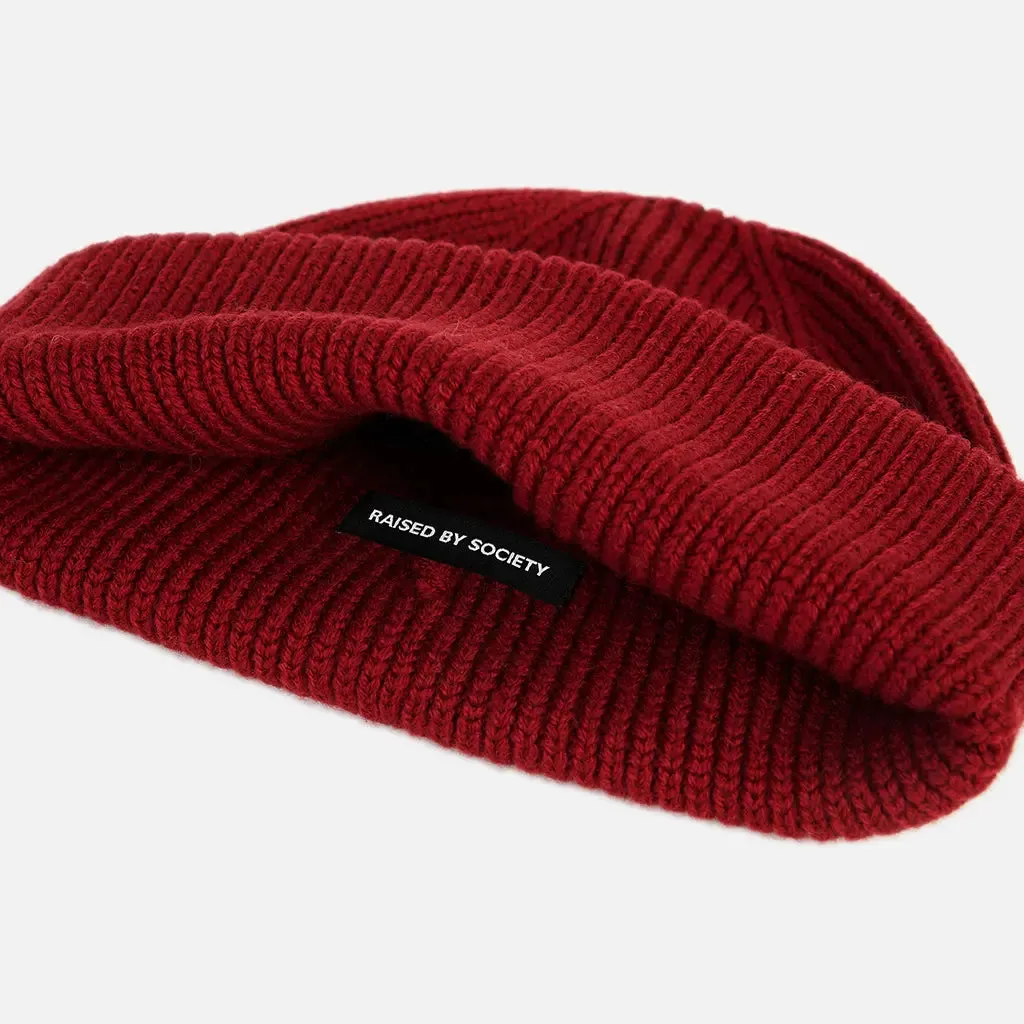 WINE RED SHORT BEANIE