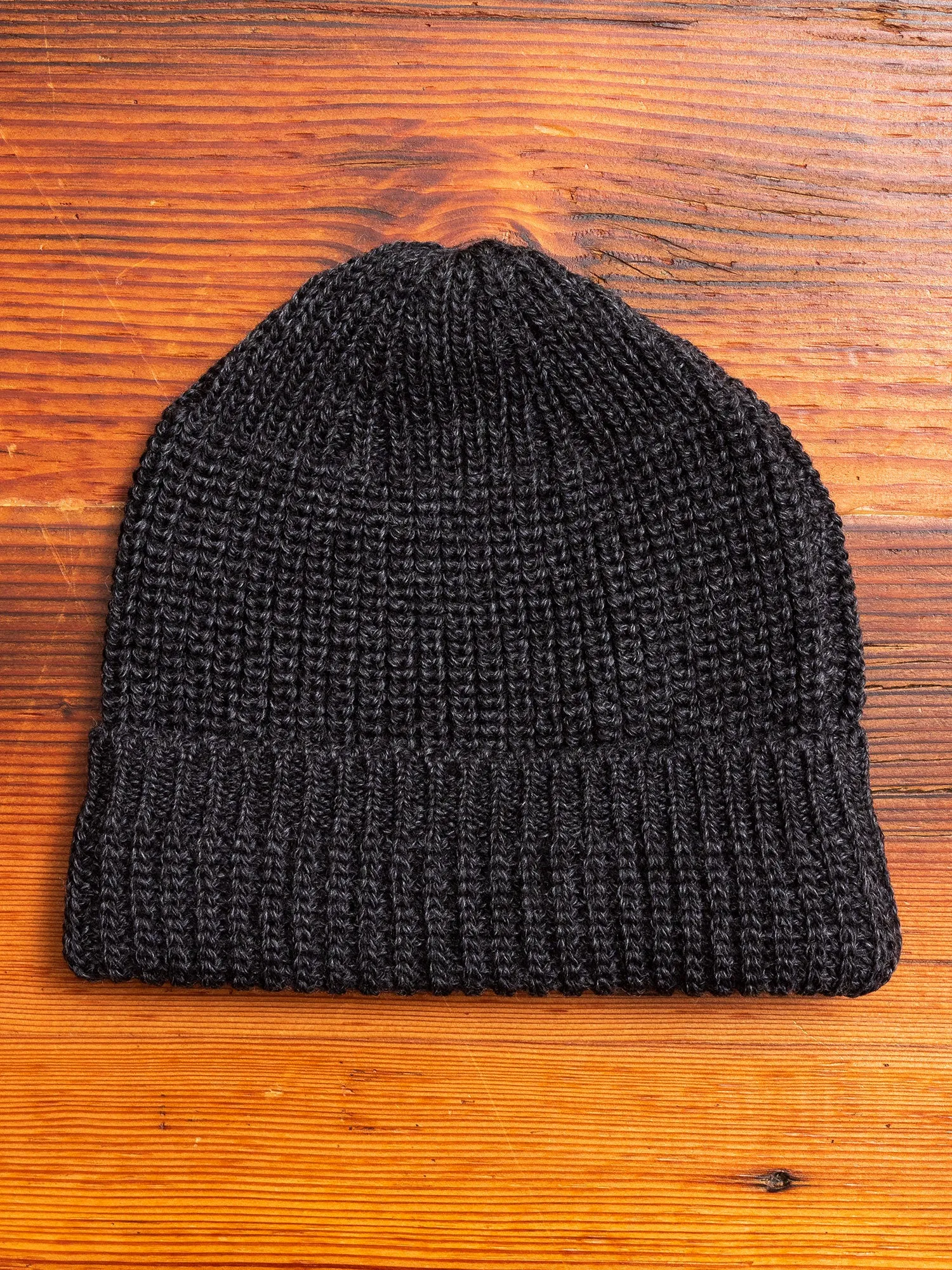 Wool Knit Watch Cap in Charcoal