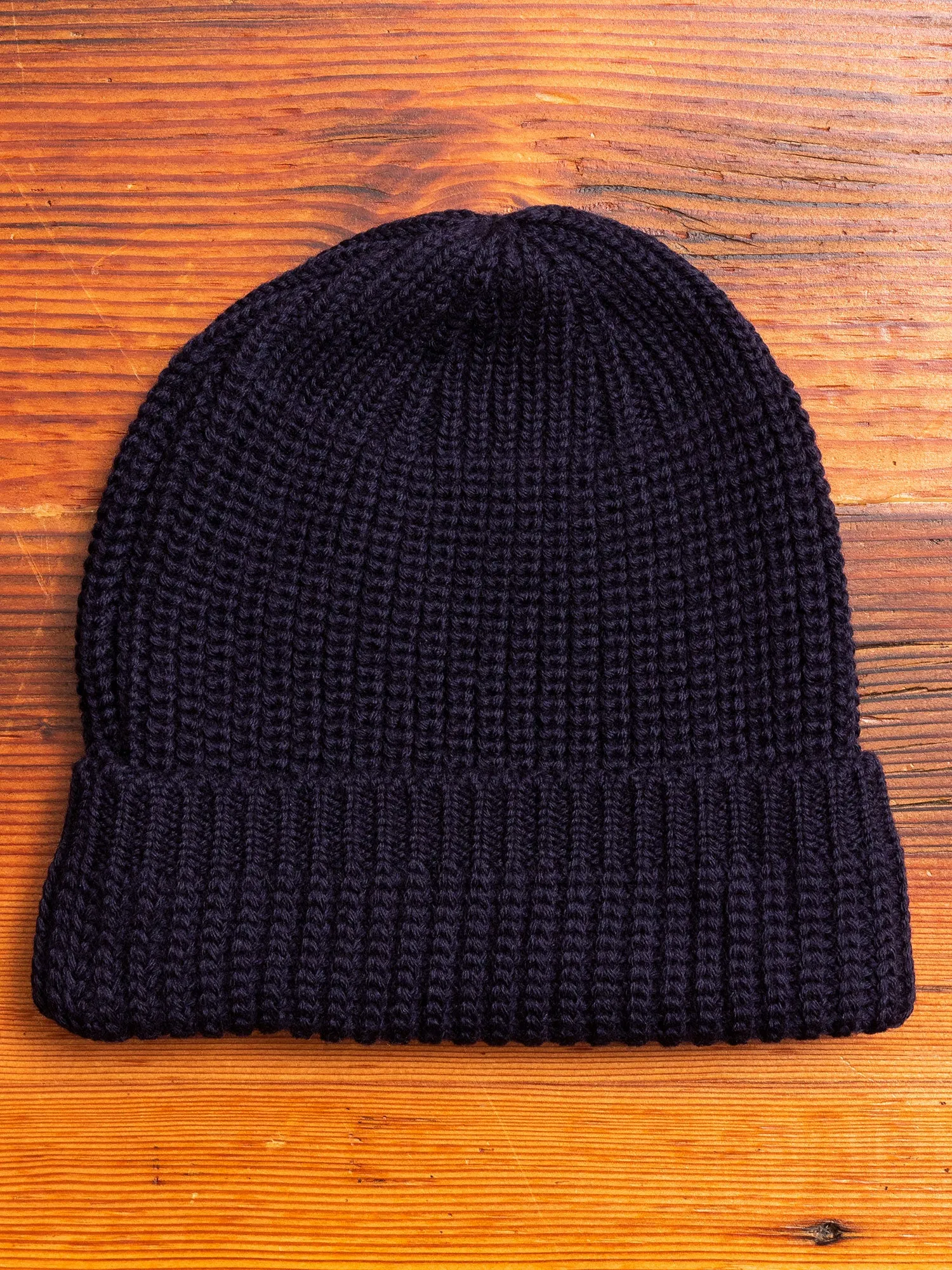 Wool Knit Watch Cap in Navy